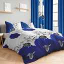 Deepsleep Twin Size Bedspread Set 9 Pieces, Blue Rose