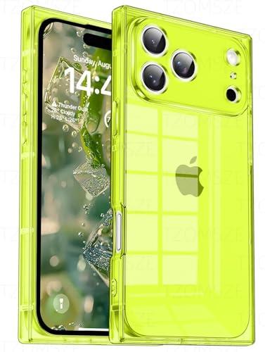 Tzomsze Case Compatible with iPhone 17 Pro Max Clear Case,Camera Protection,Reinforced Corners TPU Slim Shockproof Case Cover for Women Girls 6.9 inch-Transparent Neon