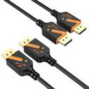 DisplayPort Cable 3FT, 2-Pack DP to DP Cables, 4K@60Hz Display Port Cable Male to Male Adapter with 2K@165Hz, 2K@144Hz Support 3D, HDR for Gaming, Computer, TV, Monitor, Docking Station  (Orange)