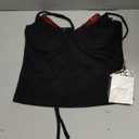 Women Sexy Black Sequin Bra Halter V Neck Tank Camisole Top Dressy Party Metallic Sparkly Holiday Festival Shirt (Medium)