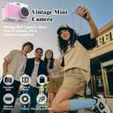 Mini Keychain Digital Camera 1080P, Ultra-Portable Small Retro Camera 32GB Card 6 Filters Video Recorder for Travel Study Camping Party Snap, Collectible Vintage Camera Gift for Kids Teens Beginners