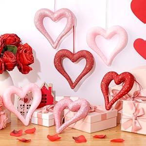 Roowest 12 Pcs Large Easter Bunny Ornaments for Tree 3D Glitter Pastel Bunny Ears Hanging Ornament Wreath 5.9 Inch DIY Wreath for Easter Front Door Tree Home Wall Window Decor (Multi Color)