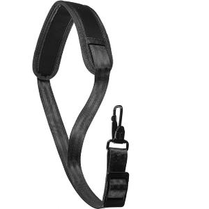 Yolev Saxophone Neck Strap Soft Adjustable Leather Strap Padded Black Saxophone Strap for Alto Sax Tenor Clarinet Baritone Music Instrument Accessories