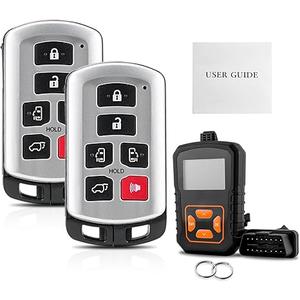 2PC Simple OBD and Remote Key Fob Replacement for Toyota Sienna 2011 2012 2013 2014 2015 2016 2017 2018 2019 2020HYQ14ADR with DIY Instructions Kit