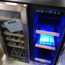 BODEGA 24 Inch Wine and Beverage Refrigerator, Dual Zone Wine and Bar Beverage Cooler, Commercial Black Bar Cooler With 2 Glass Doors, Bar Fridge Hold 19 Bottles and 57 Cans,Built-In or Freestanding. (Silver)