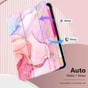 MoKo for iPad (A16) 11th Generation Case 2025, iPad 10th Generation Case 2022, Slim Stand Hard PC Translucent Back Shell Smart Cover Case for iPad 11th Gen 11 inch 2025, Light Pink Gold Marble