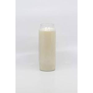 White Prayer Candles, 1 Pack - 6" Tall Pillar Candles for Religious, Memorial, Party Decor, Vigil and Emergency Use - Vegetable Oil Wax in Plastic Jar Container