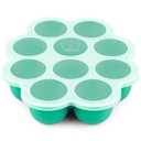 KeaBabies Silicone Food Freezer Trays with Lid, 2oz x 10 Pods Baby Food Storage Containers, Easy Puree Meal Prep, Breast Milk Silicone Freezer Molds, Dishwasher,Microwave Safe,BPA-Free(Alpine Green)