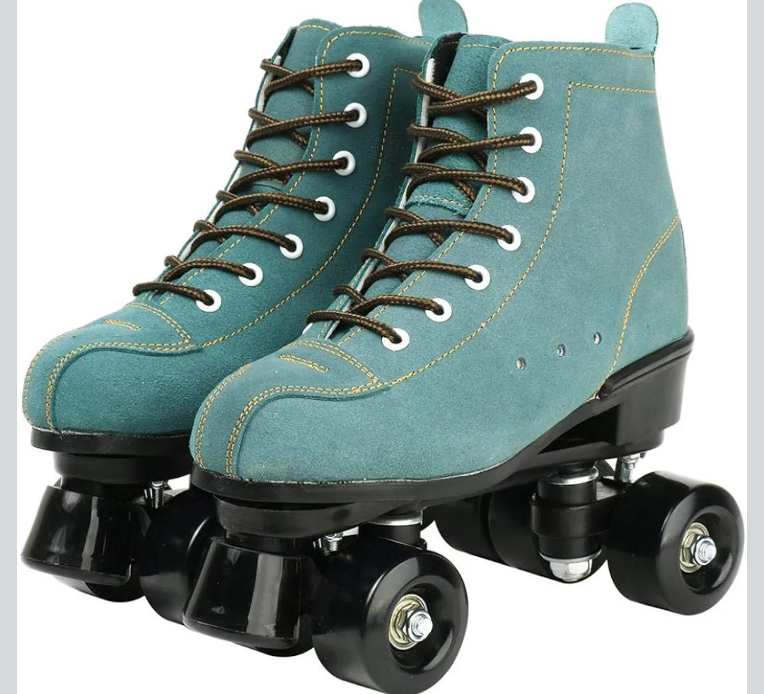 XUDREZ Cowhide Roller Skates for Women and Men High-Top Shoes Double-Row Design,Adjustable Classic Premium Roller Skates 39