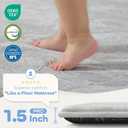 1.5" Thick Baby Play Mat for Floor, 59x79 Playpen Mat, Pro Soft Flannel Foam Mats Toddler Infant Kids Crawling for Nursery Rug Playroom Living Room Waterproof Easy Care Non-Slip (Light Grey)
