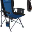 XGEAR Camping Chair with Padded Hard Armrest, Sturdy Folding Camp Chair with Cup Holder, Storage Pockets Carry Bag Included, Support to 400 lbs (1-blue)