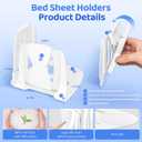 Fitted Sheet Holders for Corners Upgrade Bed Sheet Grippers Dual-Side Lock Design, 4Pcs Bed Sheet Holders for Corners Heavy Duty Sheet Clips Fitted All Mattress Sizes, Lock Sheet Holders Keep Firm