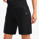 G Gradual Women's High Waisted 9" Bermuda Shorts with Zipper Pockets Athletic Workout Long Shorts for Women Knee Length, XXL