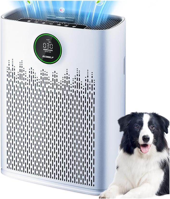 Air Purifiers for Home Large Room, with Smart Mode, Cover Up to 2200 Ft, PM2.5 Air Quality Display, 22dB Sleep Mode, Aromatherapy with 2X-Purification & 360Air Outlet, HAP603, Blueish White