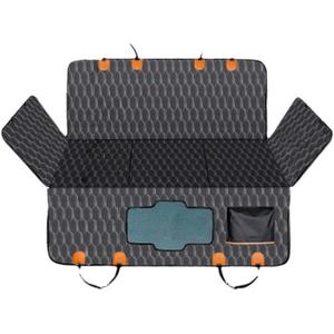 Rengue Dog Car Seat Cover for Back Seat, Pets Protector Hammock Waterproof Back Seat Extender with Mesh Window and Storage Pocket Dog Car Hammock with Universal Size for Cars/Trucks/SUV