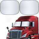 EcoNour Windshield Sun Shade for Semi Truck Size (40" L x 32" D), Front Window Reflective Sunshade for Large Vehicles, 240T Polyester Silver Coated Heat and UV Block Protection