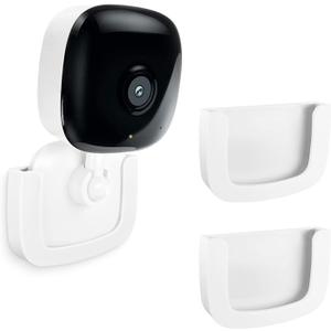 2 Pack Self-Adhesive Wall Mount Holder Fits for Kasa Smart Security Camera EC60,KC400,No Drilling Easy Installation Window Mount Camera Brackets fits for TP Link Smart Spot Camera,White