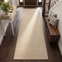 8FT Laundry Rug Runner Mat Non Slip, Rubber Backed Kitchen Sink Rug Carpet Mat, Absorbent Hall Floor Runner Rug, 2'4" x 8' (Rectangular), Beige