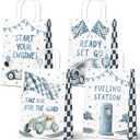 HaPiBiDesign Race Car Party Favor Bags, 24 Pack Race Car Goodie Bags with Handles, Race Car Gift Bags, Racing Treat Bags for Kids Birthday Party, Race Car Theme Party Supplies