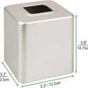 mDesign Steel Square Tissue Box Cover, Modern Facial Tissue Holder for Bathroom Vanity Countertops, Bedroom Dressers, Night Stands, Desks, Office and Tables - Unity Collection - Satin