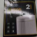 ELPHECO Automatic Motion Sensor Trash Can - 2 Gallon Slimline for Bathroom, Bedroom, Kitchen, Office - White with Gold Trim