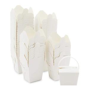 Take Out Boxes, White Paper to-Go Food Containers (8 oz, 50 Pack)