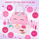 Kids Real Makeup Kit with Pink Unicorn Purse, Non Toxic Washable Make Up Set - Unicorn Toys for Girls Age 4-6, Valentines Day Gifts for Kids, Birthday Gift for Girl Ages 3 4 5 6 7 8 9 10 Years Old