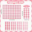 Pink Gingham Napkins Disposable Rectangle: 100PCS Checkered Paper 15.7x11.8 Inch for Dinner Party