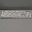 EWEADN X7S Wireless Keyboard with White Backlit, Metal Panel, 2.4G Rechargeable Computer Keyboard Silent Light up Full Size Cute Keyboards for Win & MAC - White