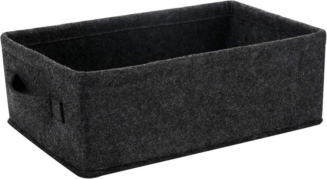 Long Gray Storage Baskets Narrow Storage Basket Organizer Storage Bins for Small Toys Keys Make Up Hair Cosmetic Drawer Home Decor Storage Basket Decorative Storage Bin