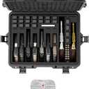 Kinghardcase Pistol Case Gun Case for Handguns - Hold 9 Pistol & 22 Magazines Pre-Cut Heavy Duty Waterproof TSA Approved Handgun Case for Home Storage, Range Training Carrying