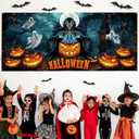 Trgowaul Happy Halloween Garage Door Decorations, 7 * 16Ft Garage Door Cover Banner Backdrop, Pumpkin Grim Reaper Indoor Outdoor Party Supplies Photography Background Sign Poster