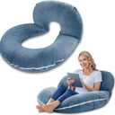 INSEN Reading Pillow, Back Pillow for Sitting in Bed for Reading, Nurse & Relax, Reading Pillow for Adults, Moms & Kids, Sit Up Pillow for Bed, Blue (Basic)