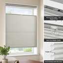 LazBlinds Top Down Bottom Up (TDBU) Cordless Cellular Shades Light Filtering with Privacy, Thermal Insulation, Noise Reduction Honeycomb Blinds for Windows 34"W x 64"H, Dove Grey - Light filtering