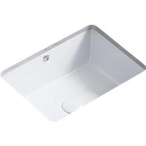 16 Inch Bathroom Vanity SinSmall Undermount Bathroom Sinks Rectangular White Porcelain Vessel Sink Cabinet 15.75" x 11.82" Ceramic Wash Basin Sink With Overflow Tiny Lavamanos Para Baos KINGWONG