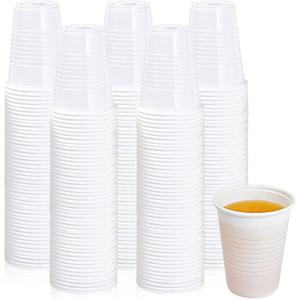 Lilymicky 500 Pack 5 oz Disposable Plastic Cups, Small Plastic Drinking White Beverage Tumbler for Tasting, Drinking and Party