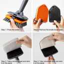 CLEANHOME Tile Tub Scrubber Brush with 3 Different Function Cleaning Heads and 56" Extendable Long Handle-No Scratch Shower Scrubber for Cleaning Bathroom Kitchen Toilet Wall,Bathtub,Sink,Grey