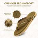 Men's Flip Flops Summer Beach Soft Comfort Thong Sandals Open-Toe Shoes Outdoor Water Resistant Lightweight Sandals (Brown)