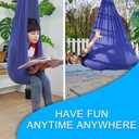 Indoor Therapy Sensory Swing for Kids, Special Needs Joy Cuddle Ceiling Snuggle Swings, Outdoor Room Adjustable Fabric Hammock for Children Child Teens Autism, ADHD, Aspergers, Sensory Integration (Navy Blue)