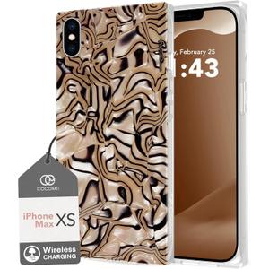 Cocomii Rectangle Case for iPhone Xs Max, Wireless Charging Compatible, Toffee Opal