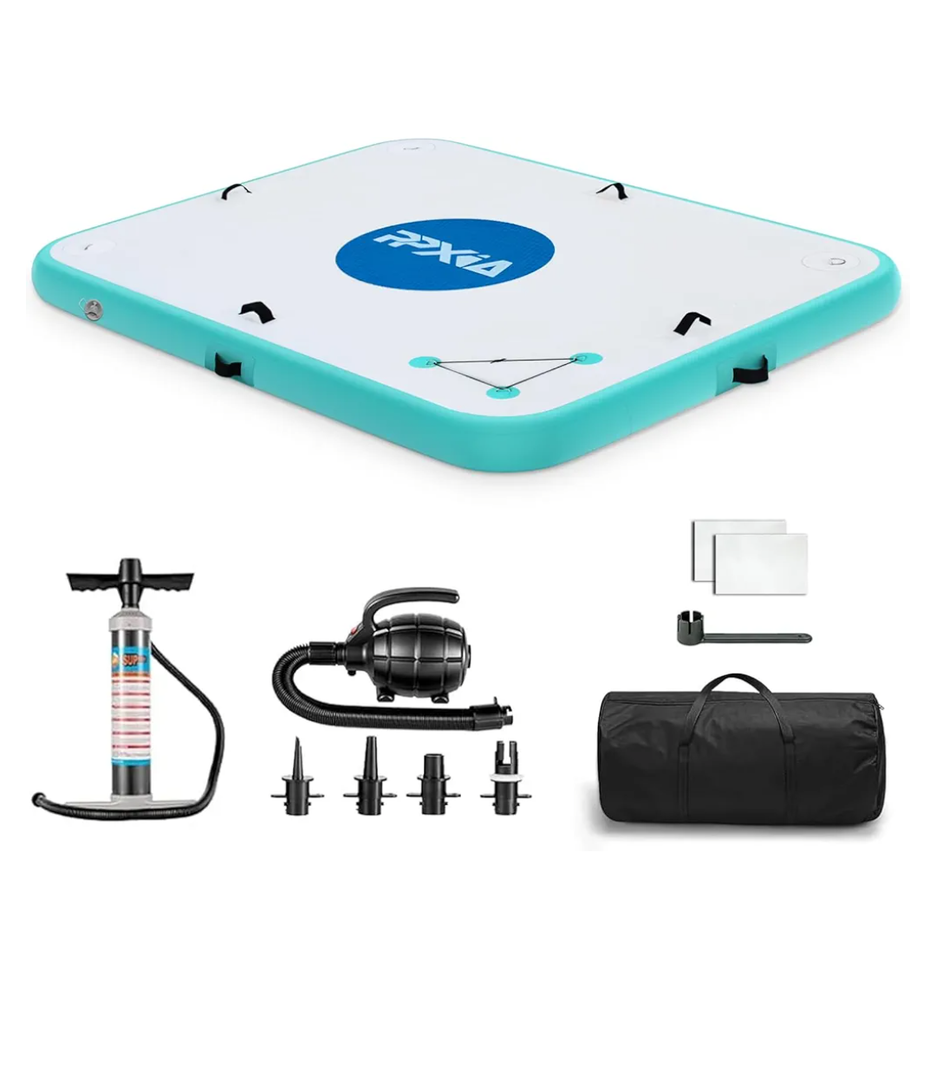 Inflatable Dock- Floating Docks for Lakes 10ft 6ft 8ft 5ft, Inflatable Water Mat Island Float Blow Up Platform for River, Pool, Ocean