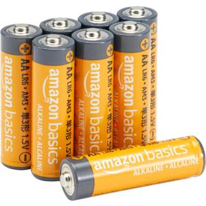 Amazon Basics 8-Pack AA Alkaline High-Performance Batteries, 1.5 Volt, 10-Year Shelf Life