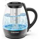 Chefman Electric Kettle with Tea Infuser, Compact 1L (4 Cups), 1500W, Removable Lid for Easy Cleaning, Boil-Dry Protection, Stainless Steel Filter, BPA Free, Auto Shut Off, Small Electric Tea Kettle