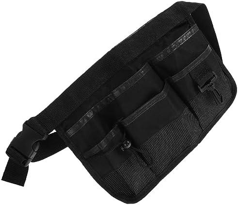 Abaodam 6-Pocket Gardening Tool Waist Bag Black Nylon Tool Pouch with Adjustable Belt for Men Women Gardening Carpentry DIY Projects