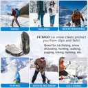 FUSIGO Ice Cleats for Shoes and Boots Crampons Snow Traction Cleats for Walking on Snow and Ice Non-Slip Ice Shoe Grippers Men Women Kids Stretch Rubber Ice Cleats, 24 Studs (Large (7.5-10 men/9-11 women))