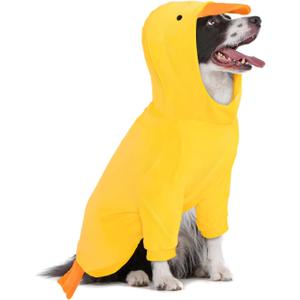 DELIFUR Dog Halloween Duck Costume - Adorable Dog Hoodies for Pet Cute Animal Clothes Cosplay Sweatshirt Yellow (Duck, Large)