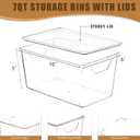 12 Pack Middle Stackable Storage Boxes for Storage and Organization, Clear Storage Bins with Lids, Plastic Storage Containers with Lids, Plastic Bins with Handles for Office, Bedroom, Study Room