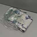 DriftAway Ada Botanical Print Lined Flower Leaf Thermal Insulated Linen Blend Window Valance Rod Pocket 52 Inch by 14 Inch Plus 1.75 Inch Header Navy 1 Pack