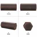 Genuine Leather Watch Roll Travel Case, Vintage Full Grain Leather Hexagon Watches Storage Organizer with Display Removable Pillows & Solid Dividers for Home Storage &Display(3 Slots)