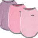 3 Pack Lightweight Sun Protection Dog Shirt Breathable Sleeveless Dog T Shirts Extra Soft Top Tank Dog Clothes for Outdoor Activities (Purple + Skin Pink + Light Pink, X-Large)